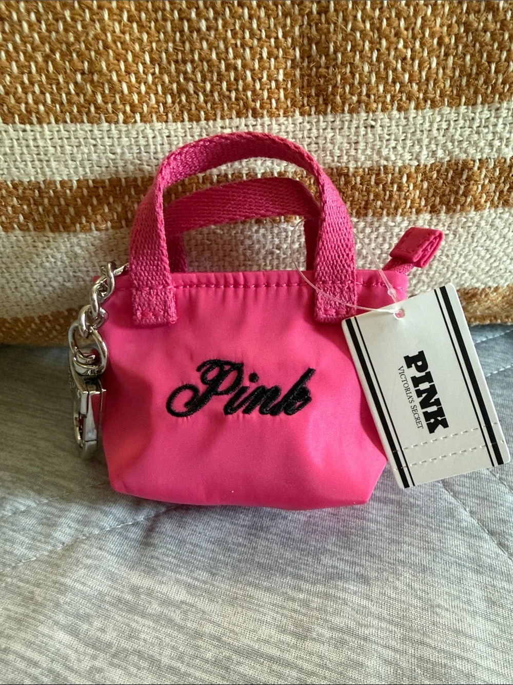 Victoria's Secret Pink Mini Tote Keychain Charm  Extra baggage (the good kind)